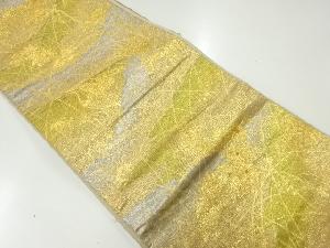 リサイクル　鶴に草花模様織出し袋帯